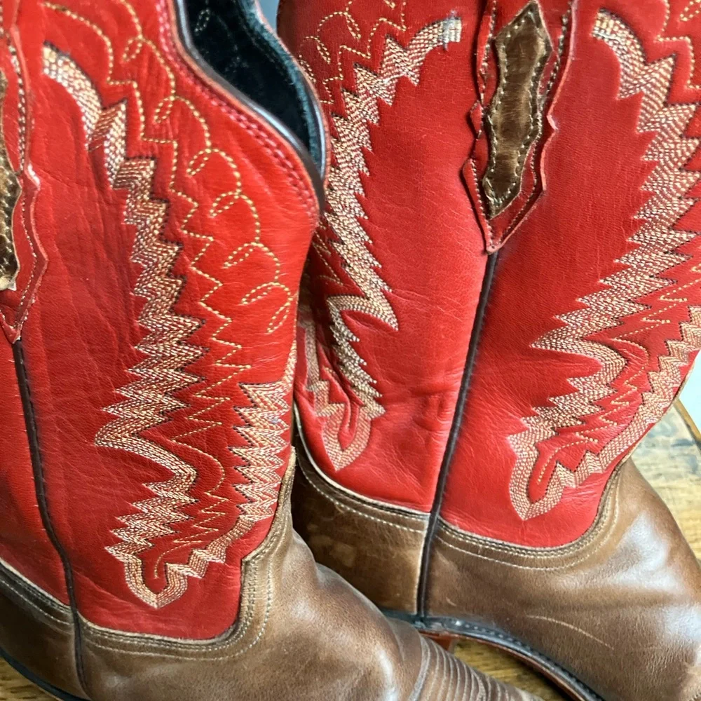 Lucchese Brown Western Cowboy Boots - Picture 3 of 7